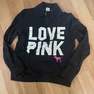 victoria’s secret pink quarter zip. barely worn. good condition.